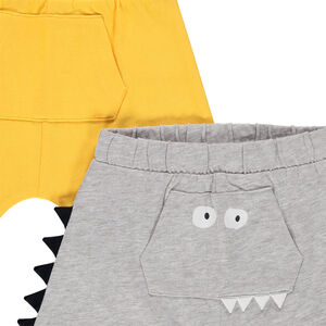 Σετ από 2 βερμούδες από βιολογικό βαμβάκι με ανάγλυφες λεπτομέρειες 