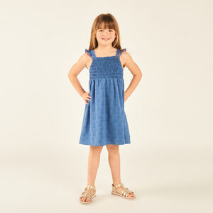 Φόρεμα χωρίς μανίκια με εφέ τζην για κορίτσι. 