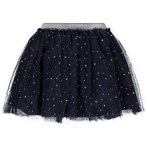 Γιορτινή φούστα με τούλι και ασημένιο σχέδιο για κορίτσι 