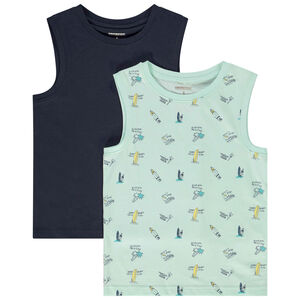 Σετ από 2 αμάνικα μπλουζάκια από jersey για αγόρι 