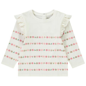 Φανταστική ριγέ πλεκτή μπλούζα με βολάν για μωρό κορίτσι 