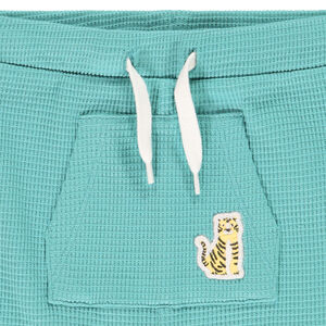 Βερμούδα βαμβακερή gaufré με τσέπη kangourou για bebe αγόρι 