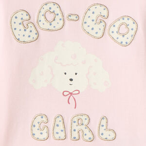 T-shirt à manches longues pour bébé fille avec motif de caniche 