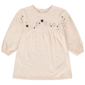 Φόρεμα πλεκτό μακρυμάνικο σχέδιο αστέρια για bebe κορίτσι 