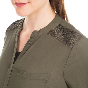 Πουκάμισο Με Μακριά Μανίκια, Γιακά Mao Και Πούλιες 