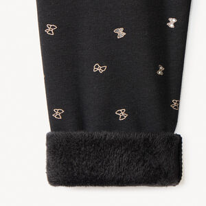 Παντελόνι jogging molleton με γκλίτερ φιόγκους για bebe κορίτσι 