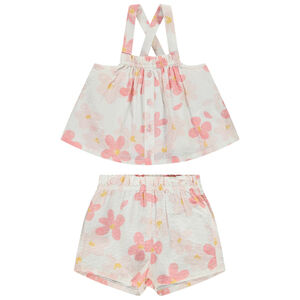 Σετ από seersucker με σχέδιο λουλούδια για bebe κορίτσι 