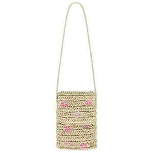 Sac bandoulière papier avec fleurs en crochet pour fille 