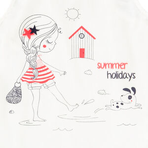 Σετ παραλίας με αμάνικο μπλουζάκι + σορτς από σφουγγάρι για κορίτσι. 