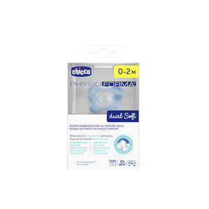 Πιπίλα Physio Dual Soft Όλο Σιλικόνη Σιέλ Για 0-2+ Μηνών Chicco  
