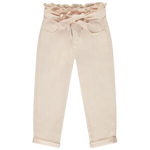 Τζιν paperbag μονόχρωμο με ζώνη για κορίτσι 