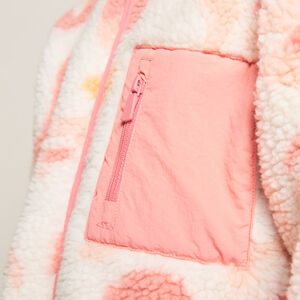 Μπουφάν sherpa με εφέ moutonné και φαντεζί arty σχέδιο για κορίτσι 