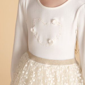 Γιορτινό φόρεμα με τούλι και σχέδιο καρδιάς για κορίτσι 