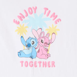 T-shirt με κοντά μανίκια με σχέδιο Stitch και Angel Disney για κορίτσι μωρού 