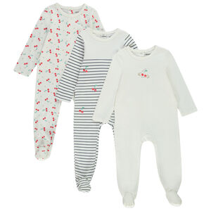 Σετ από 3 φορμάκια σε jersey με σχέδιο κεράσια για bebe κορίτσι 