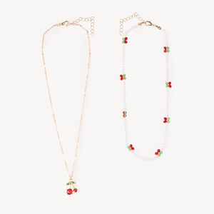 Σετ 2 φανταστικών κολιέ με κεράσια για κορίτσι 
