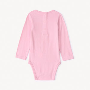 Σετ 3 μονόχρωμα bodies με μακριά μανίκια από jersey για μωρό κορίτσι 