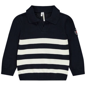 Πουλόβερ με ρίγες και κεντημένο patch για bebe αγόρι 