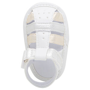 Μαλακά πέδιλα με ιριδίζοντα λουράκια και αυτοκόλλητο βέλκρο 