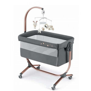 Cam Λίκνο Cullami Με Στρώμα Και Πλαϊνό Άνοιγμα Dark Grey / Rose Gold 