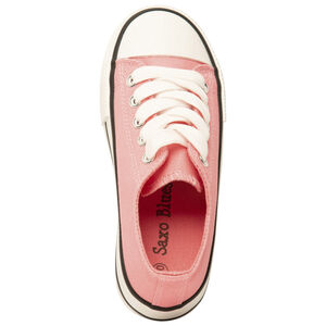 Χαμηλά πάνινα αθλητικά παπούτσια ροζ με κορδόνια για κορίτσι 