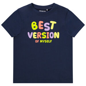 Κοντομάνικο μπλουζάκι puff print με μήνυμα για αγόρι 