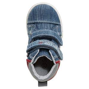 Μποτάκια από ντένιμ με σήμα και βέλκρο 