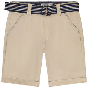 Βερμούδα μονόχρωμη με φανταστικό κορδόνι για αγόρι 