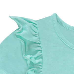 Κοντομάνικη μπλούζα από ζέρσεϊ με βολάν 