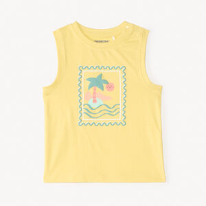 Απλό αμάνικο μπλουζάκι με τύπωμα για μωρό αγόρι 