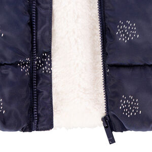 Παλτό με επένδυση sherpa και τύπωμα foil για κορίτσι μωρό 