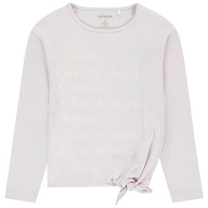 T-shirt manches longues noué en jersey pour fille Main T-shirt manches longues noué en jersey pour fille