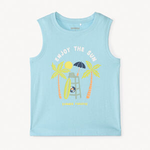 Αμάνικο μπλουζάκι από ύφασμα jersey με σχέδια για αγόρια. 