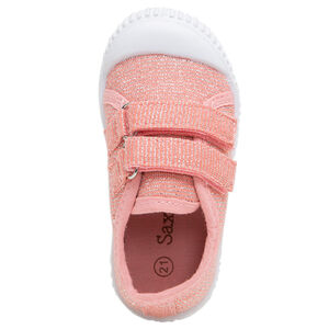 Αθλητικά παπούτσια χαμηλά κοραλλί από ύφασμα με λαμπερά νήματα από 20 έως 23 