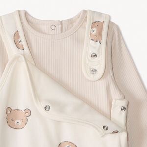 Σέτ 2 τμχ. με σαλοπέτα με σχέδιο αρκούδα για μωρό 