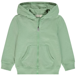 Ζακέτα με κουκούλα σε molleton μονόχρωμο για αγόρι 