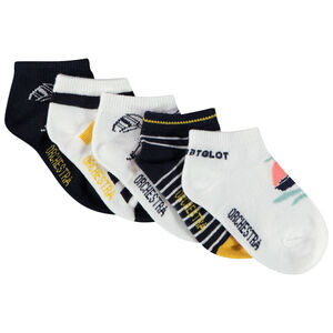 Σετ από 5 ζευγάρια κάλτσες κοντές σε στυλ marin για bebe αγόρι 