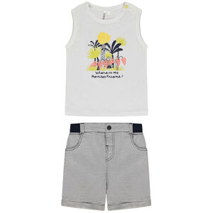 Σετ κοντό 2 τμχ. με καρό σχέδιο για bebe αγόρι 