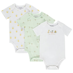 Σετ από 3 κοντομάνικα φαντεζί bodies για μωρό με διαφορετικές ανοίξεις ανάλογα με την ηλικία 