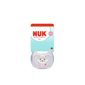 Πιπίλα Σιλικόνης Perfect Match Air Με Θήκη 6-18m Pink Cat Nuk  