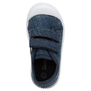 Αθλητικά παπούτσια χαμηλά μπλε από υφασμάτινο με λαμπερά νήματα από 24 έως 29 