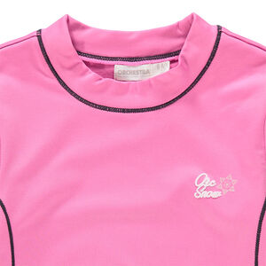 Ροζ μπλούζα του σκι με όρθιο λαιμό 