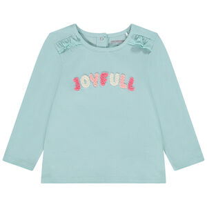 T-shirt μακρυμάνικο με εφαρμογή από πλεκτό για κορίτσι μωρό 