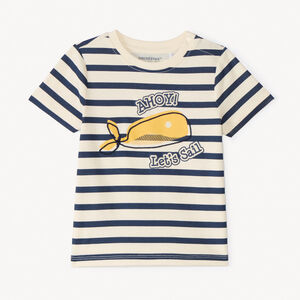 T-shirt à manches courtes marinière avec imprimé baleine pour bébé garçon 