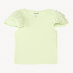T-shirt με κοντό μανίκι από αγγλική κέντημα για κορίτσι 