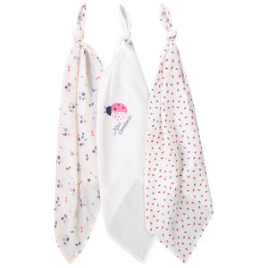 Σετ από 3 πάνες βαμβακερές σχέδιο πασχαλίτσα για bebe κορίτσι 