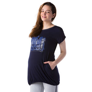 Τουνίκ εγκυμοσύνης για το σπίτι με στάμπα Νέα Υόρκη 