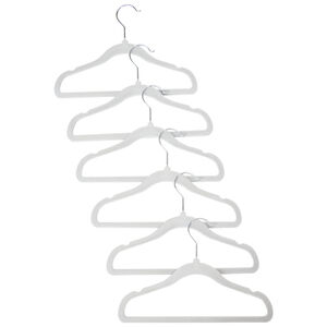 Σέτ από 6 βελούδινους κρεμάστρες γκρι 