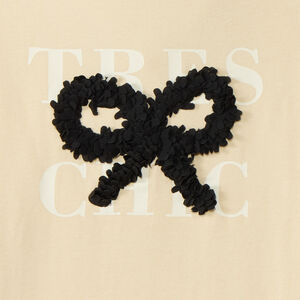 Ζιβάγκο πλεκτό jersey με φιόγκο 3D πέταλα για κορίτσι 