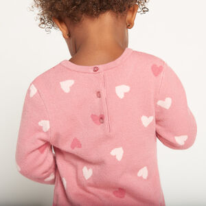 Πλεκτό φόρεμα με φαντεζί μοτίβα για bebe κορίτσι 